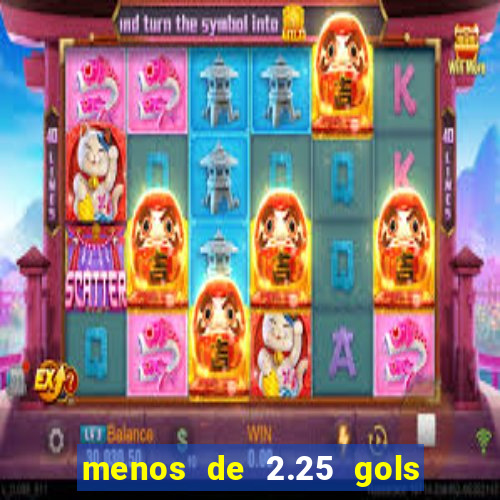 menos de 2.25 gols o que significa